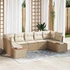 vidaXL Gartensofa-set mit Kissen 7 pcs Beige und Creme Polyrattan