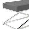 vidaXL Sitzbank Dunkelgrau Samt und Edelstahl