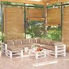 vidaXL 9-tlg. Garten-Lounge-Set aus Paletten mit Kissen Kiefernholz