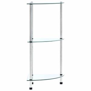 vidaXL Regal mit 3 Ablagen Transparent 30x30x67 cm Hartglas