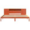 vidaXL Massivholzbett mit Regal ohne Matratze Wachsbraun 180x200 cm