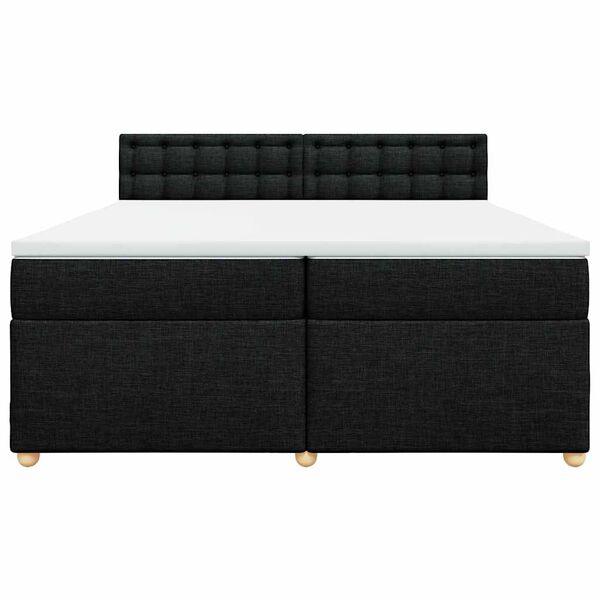 vidaXL Boxspringbett mit Matratze Schwarz 200x200 cm Stoff