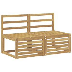 vidaXL 2 St&uuml;ck Outdoor Mittelsofa Massivholz Akazie Wei&szlig;