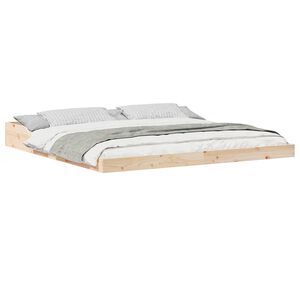 vidaXL Bettrahmen Braun 200 x 220 cm Massives Kiefernholz