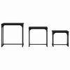 vidaXL Nesting Couchtisch 3 pcs Schwarz Eichen-Optik 50,5 x 35 x 53 cm