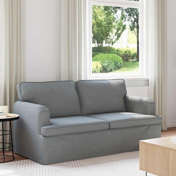vidaXL Sofa 140cm Hellgrau Metall