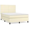 vidaXL Boxspringbett mit Matratze Creme 140x200 cm Kunstleder