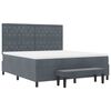 vidaXL Boxspringbett mit Matratze Dunkelgrau 180 x 200 cm Samt