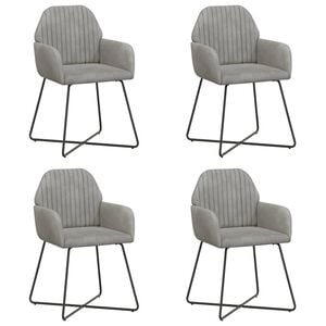 vidaXL Esszimmerst&uuml;hle 4 pcs Samt Hellgrau 55 x 50 x 84 cm