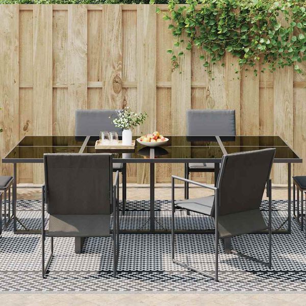vidaXL Outdoor-Teppich Chevron ARAKIL Schwarz und Grau 600 x 250 cm