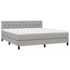vidaXL Boxspringbett mit Matratze Hellgrau 160x200 cm Stoff