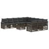 vidaXL Gartensofa-set 12 stk. Grau Poly-Rattan
