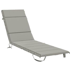 vidaXL Sonnenliege Kissen GEMERT 100 % Polyester Grau 200 x 50 x 3 cm