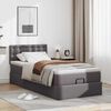 vidaXL Ottoman-Bett mit Matratzen & LEDs Grau 90x200 cm Kunstleder