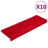 vidaXL Stufenmatten 10 Stk. 65x21x4 cm Rot Rechteckiger Rand