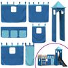 vidaXL Etagenbett mit Rutsche und Gardinen Blau 90x190 cm