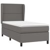 vidaXL Boxspringbett mit Matratze Grau 90x190 cm Kunstleder