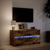 vidaXL TV-Schrank mit LED-Beleuchtung R&auml;uchereiche 100x34x50 cm