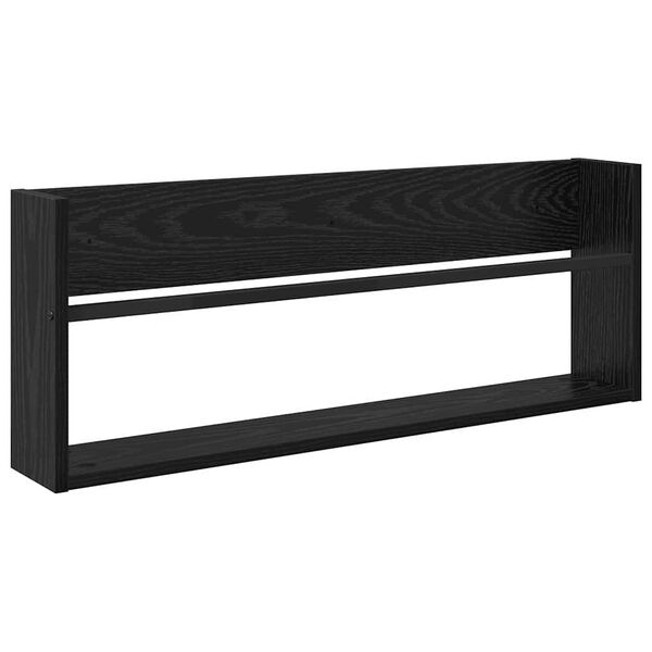 vidaXL Magazinregal Schwarz Eichen-Optik 80 x 12 x 30 cm Holzwerkstoff