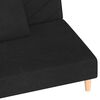 vidaXL Schlafsofa 2-Sitzer mit 2 Kissen Schwarz Stoff
