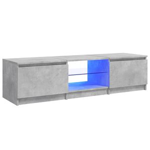 vidaXL TV-Schrank mit LED-Leuchten Betongrau 140x40x36 cm