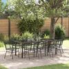 vidaXL Garten Essgruppe 9 pcs Schwarz Poly-Rattan