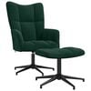 vidaXL Relaxsessel mit Hocker Dunkelgr&uuml;n Samt