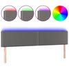 vidaXL LED Kopfteil Grau 200x5x78/88 cm Kunstleder