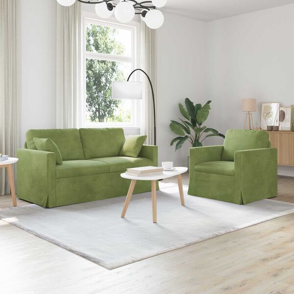 vidaXL Sofa 2 pcs Hellgr&uuml;n