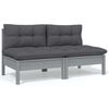 vidaXL 9-tlg. Garten-Lounge-Set mit Kissen Kiefer Massivholz