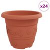vidaXL Runder Blumentopf 24 pcs Ziegelrot &Oslash; 26 x 21,5 cm Kunststoff