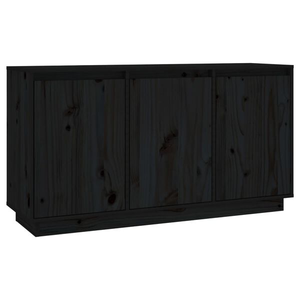 vidaXL Sideboard Schwarz 111x34x60 cm Massivholz Kiefer