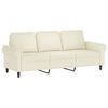vidaXL 3-Sitzer-Sofa mit Hocker Creme 180 cm Samt