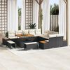vidaXL Gartensofa-set mit Kissen 13 pcs Schwarz Poly Rattan