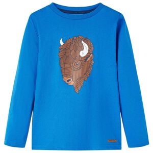 Kinder-Langarmshirt Kobaltblau 116
