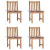vidaXL Gartenst&uuml;hle 4 Stk. mit Kissen Massivholz Teak
