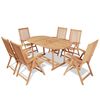 vidaXL 7-tlg. Garten-Essgruppe mit Klappst&uuml;hlen Massivholz Teak