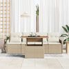 vidaXL Gartensofa-set mit Speicher 5 pcs Beige Poly-Rattan