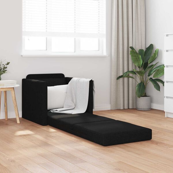 vidaXL Schlafsofa 60cm Schwarz Stoff