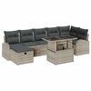 vidaXL Garten-Sofa-Set mit Kissen 8 pcs Hellgrau Poly Rattan