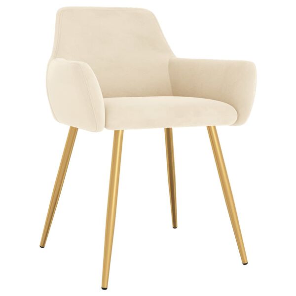 vidaXL Esszimmerst&uuml;hle 6 Stk. Creme Samt