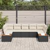 vidaXL Gartensofa-set mit Kissen 7 pcs Schwarz und Creme Polyrattan