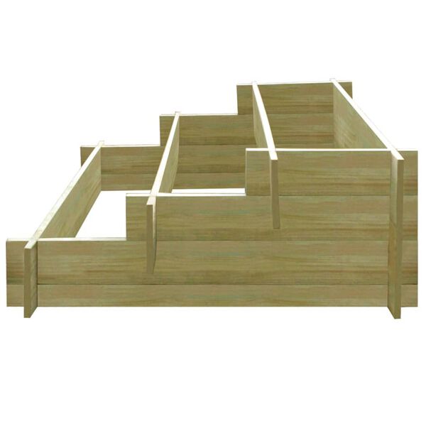 vidaXL 3-stufiger Pflanzkübel 90 x 90 x 35 cm Holz Imprägniert