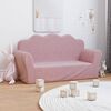 vidaXL Kindersofa 2-Sitzer Rosa Weicher Plüsch