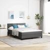 vidaXL Boxspringbett mit Matratze Dunkelgrau 160 x 200 cm Stoff