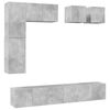 vidaXL 8-tlg. TV-Schrank-Set Betongrau Holzwerkstoff
