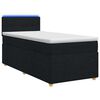 vidaXL Boxspringbett mit Matratze Schwarz 90 x 200 cm Stoff