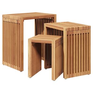 vidaXL Garten-Beistelltisch 3 pcs Braun 33 x 44,5 x 51 cm