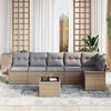 vidaXL Gartensofa-set mit Kissen 7 pcs Beige Poly-Rattan