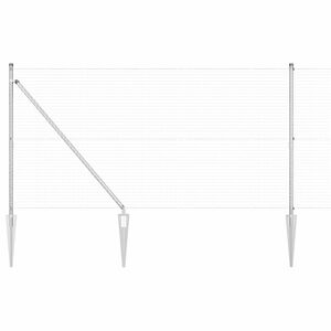 vidaXL Zaunpfosten Silber 50 x 1,4 m (25 x 25 mm Netz) Stahl